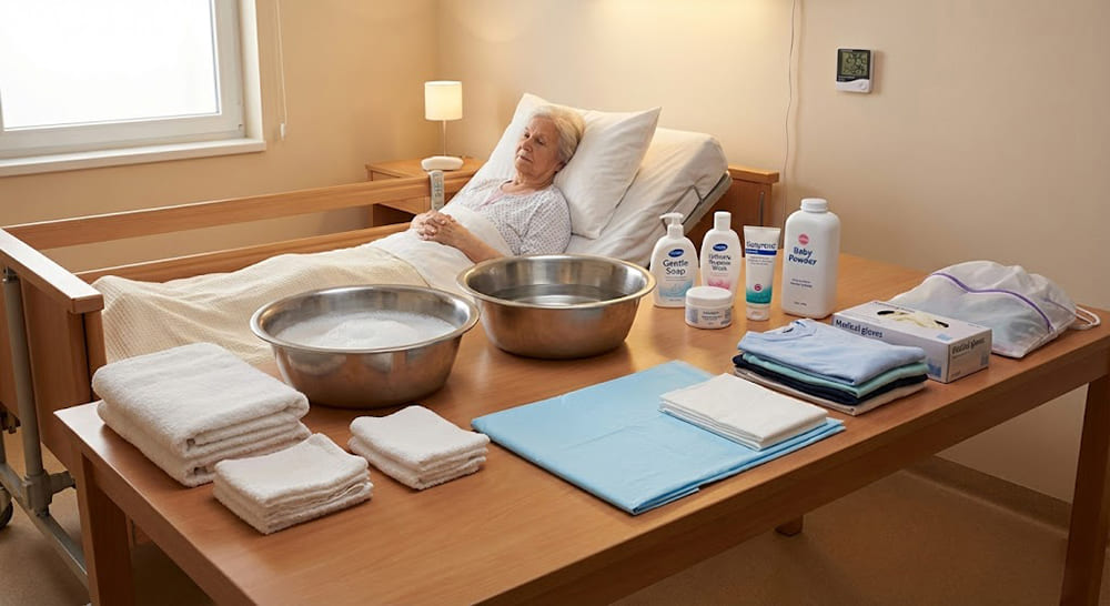 cách tắm cho người già