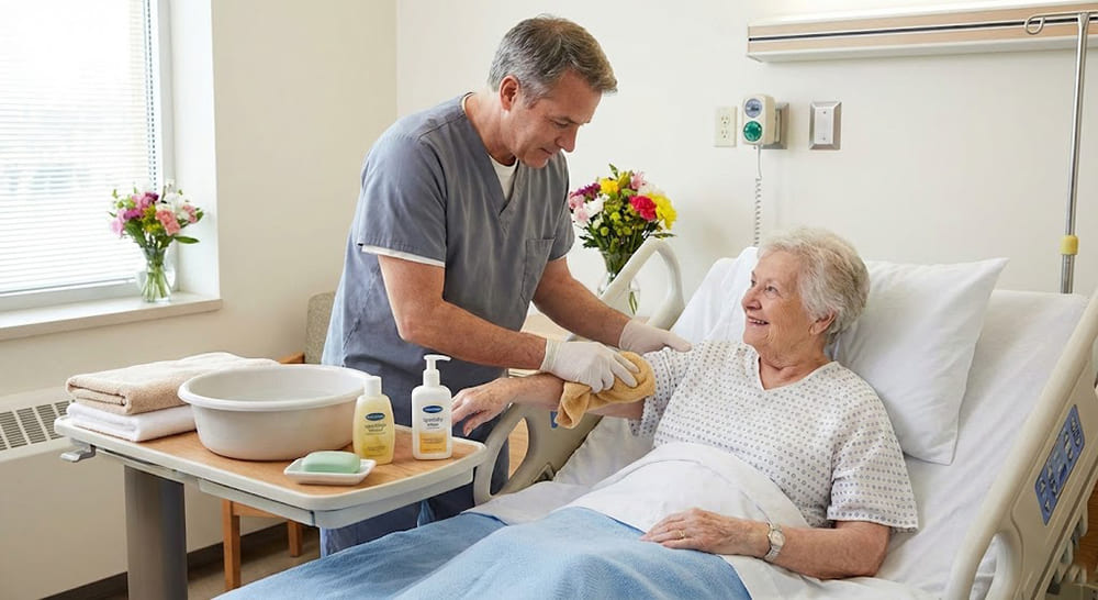 cách tắm cho người già