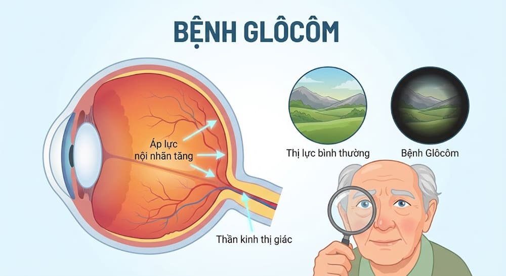 người già mắt bị mờ