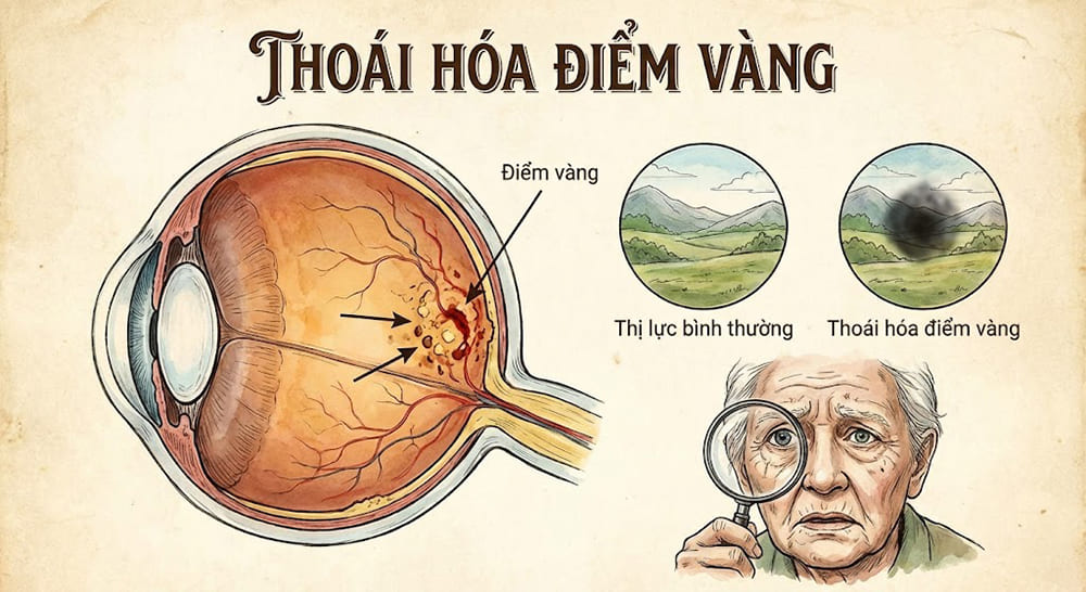 người già mắt bị mờ