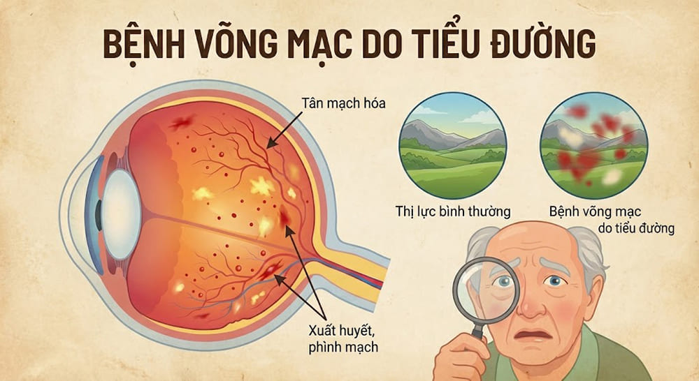 người già mắt bị mờ